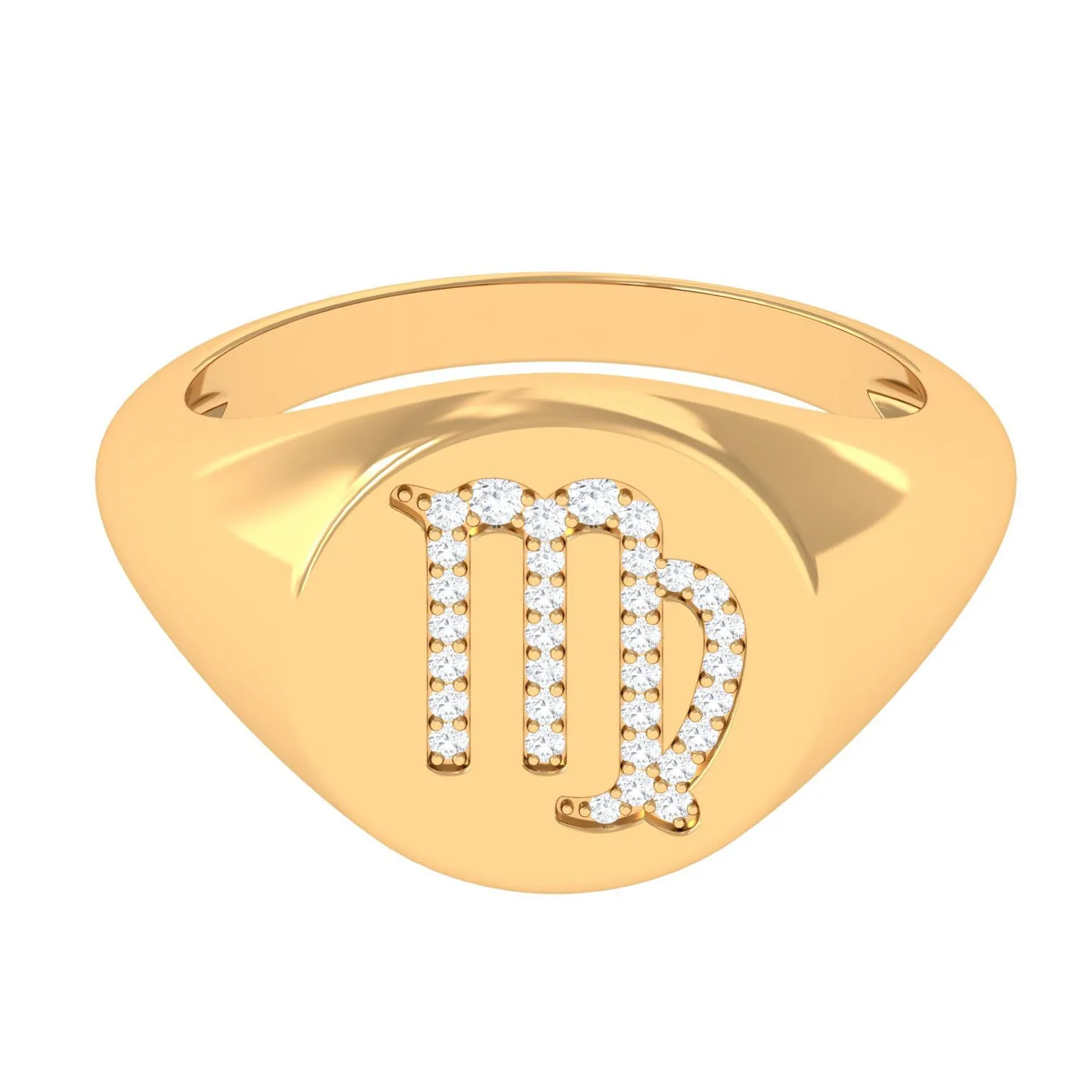 Certified Cubic Zirconia Virgo Zodiac Signet Ring