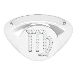 Certified Cubic Zirconia Virgo Zodiac Signet Ring