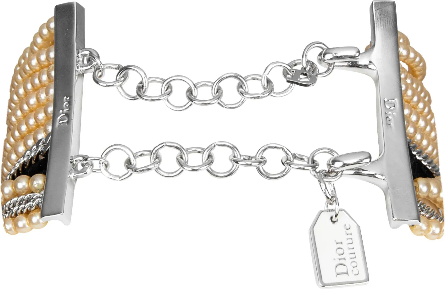 Christian Dior Logo Embellished Layered Choker Necklace