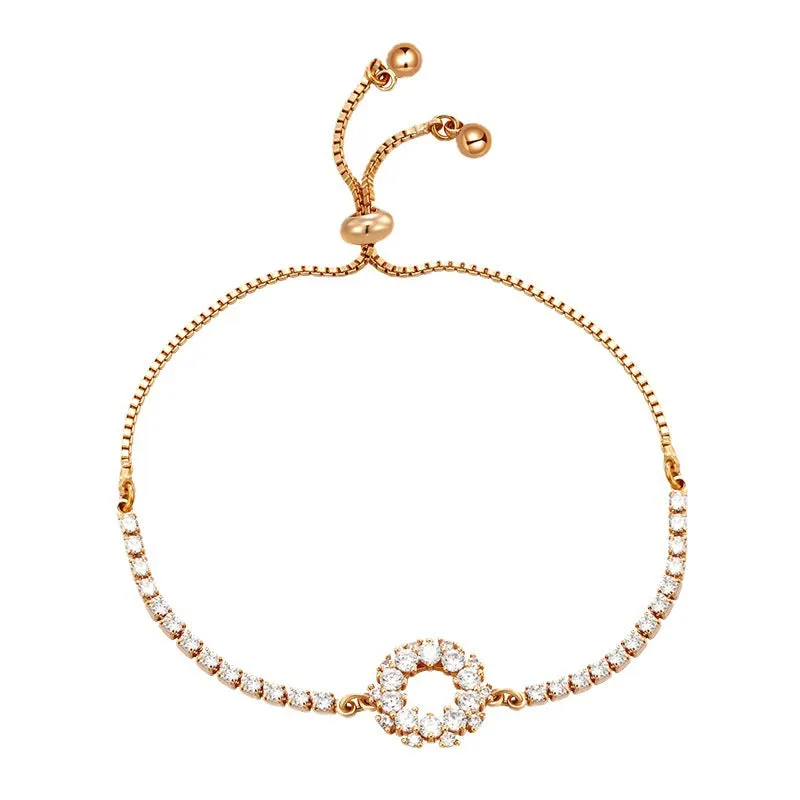 Circle pull-out bracelet is stylish, micro-encrusted with zirconium, simple, light and luxurious