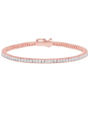 Classic Small Princess Tennis Bracelet Finished in 18kt Rose Gold