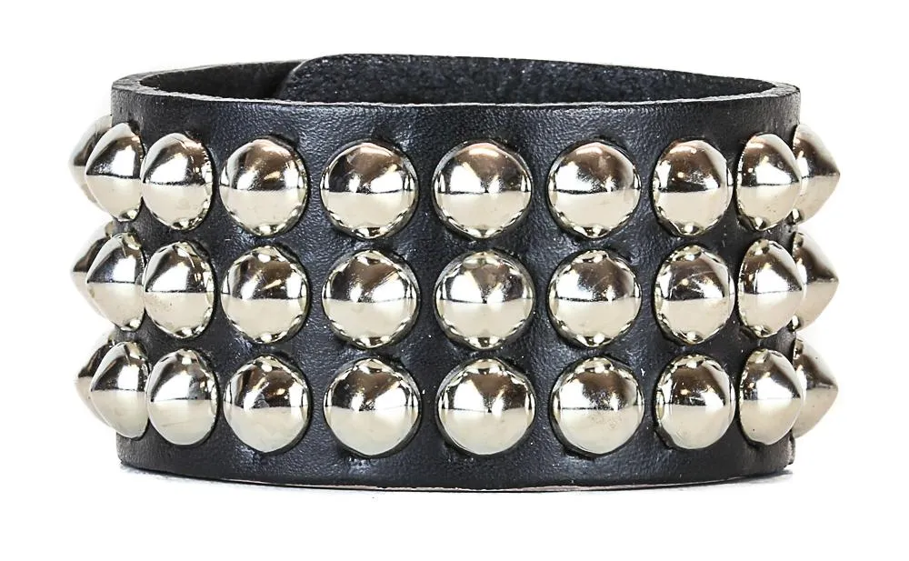 Conical Studded 3 Row Bracelet