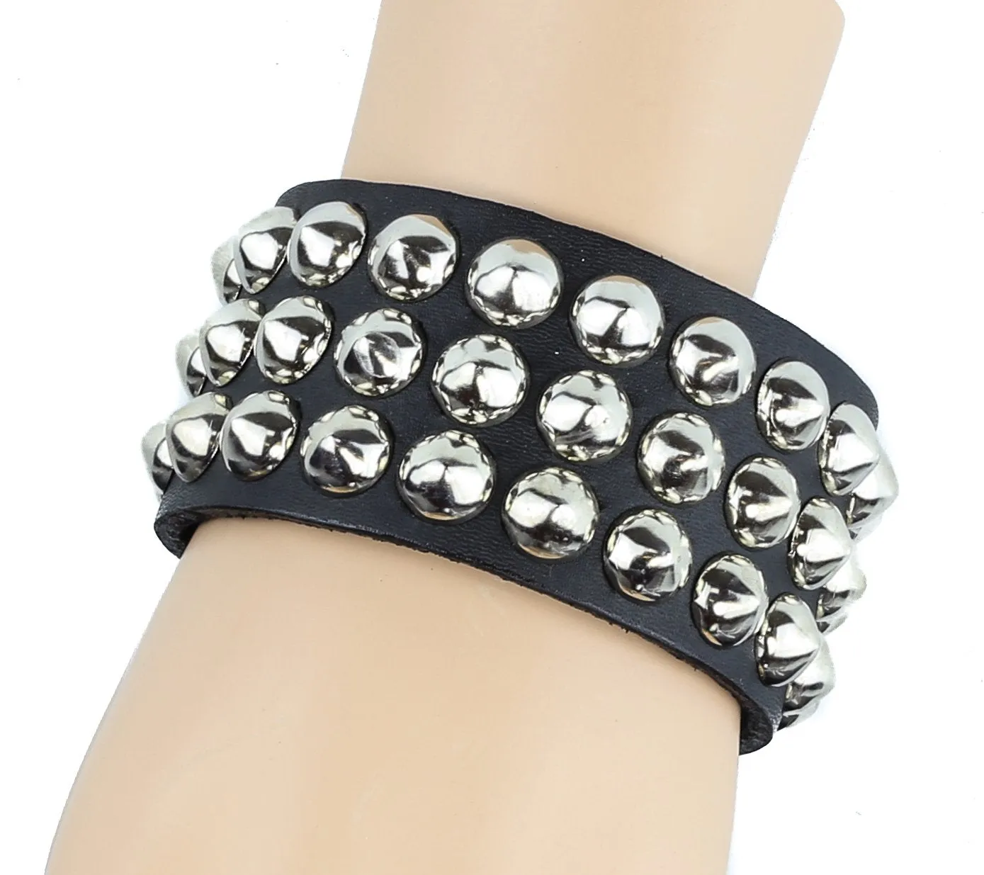 Conical Studded 3 Row Bracelet