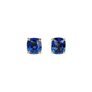 Cushion Cut Ceylon Sapphire Studs