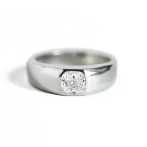 Cushion Diamond Signet Ring