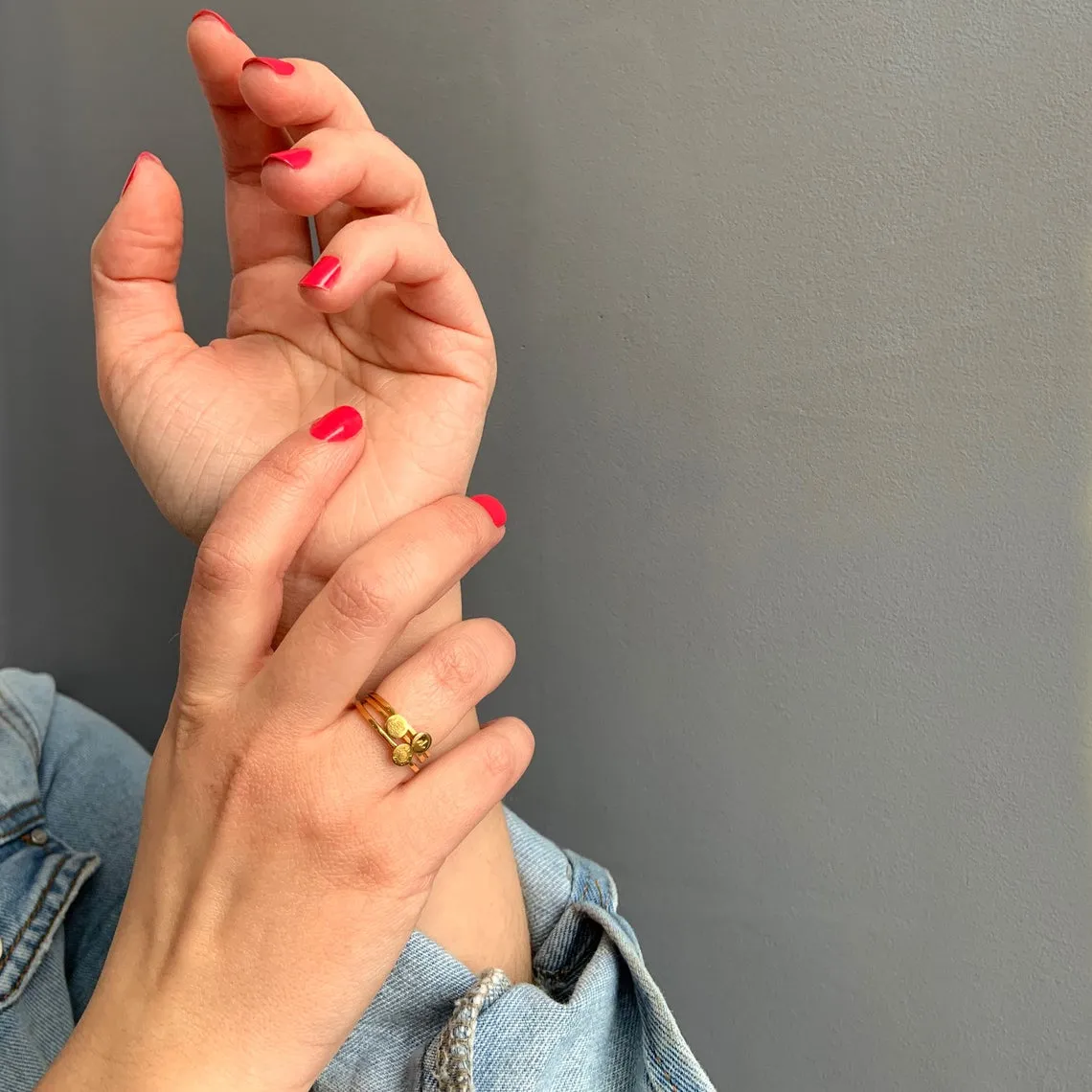 Custom Dainty Symbol Ring, Minimalist Round Ring