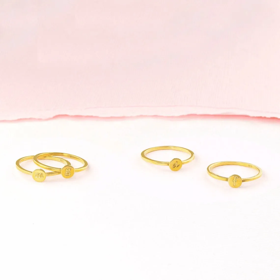 Custom Dainty Symbol Ring, Minimalist Round Ring