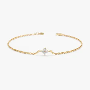 Dainty Diamond Clover Bracelet, Amy