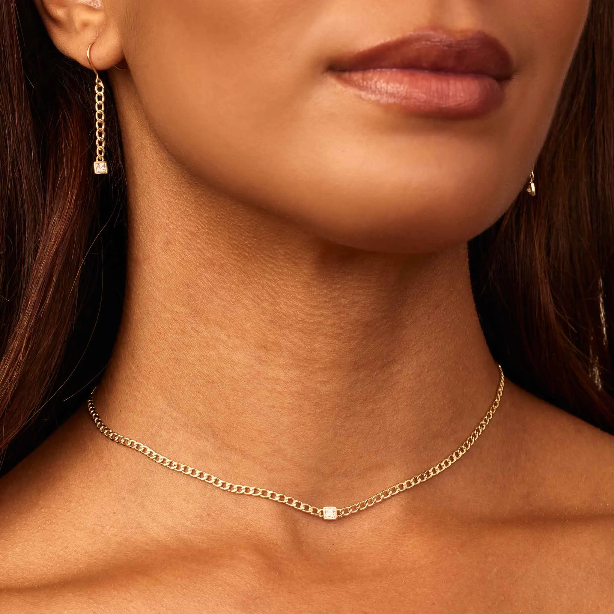 Dazzle Me Curb Choker Necklace