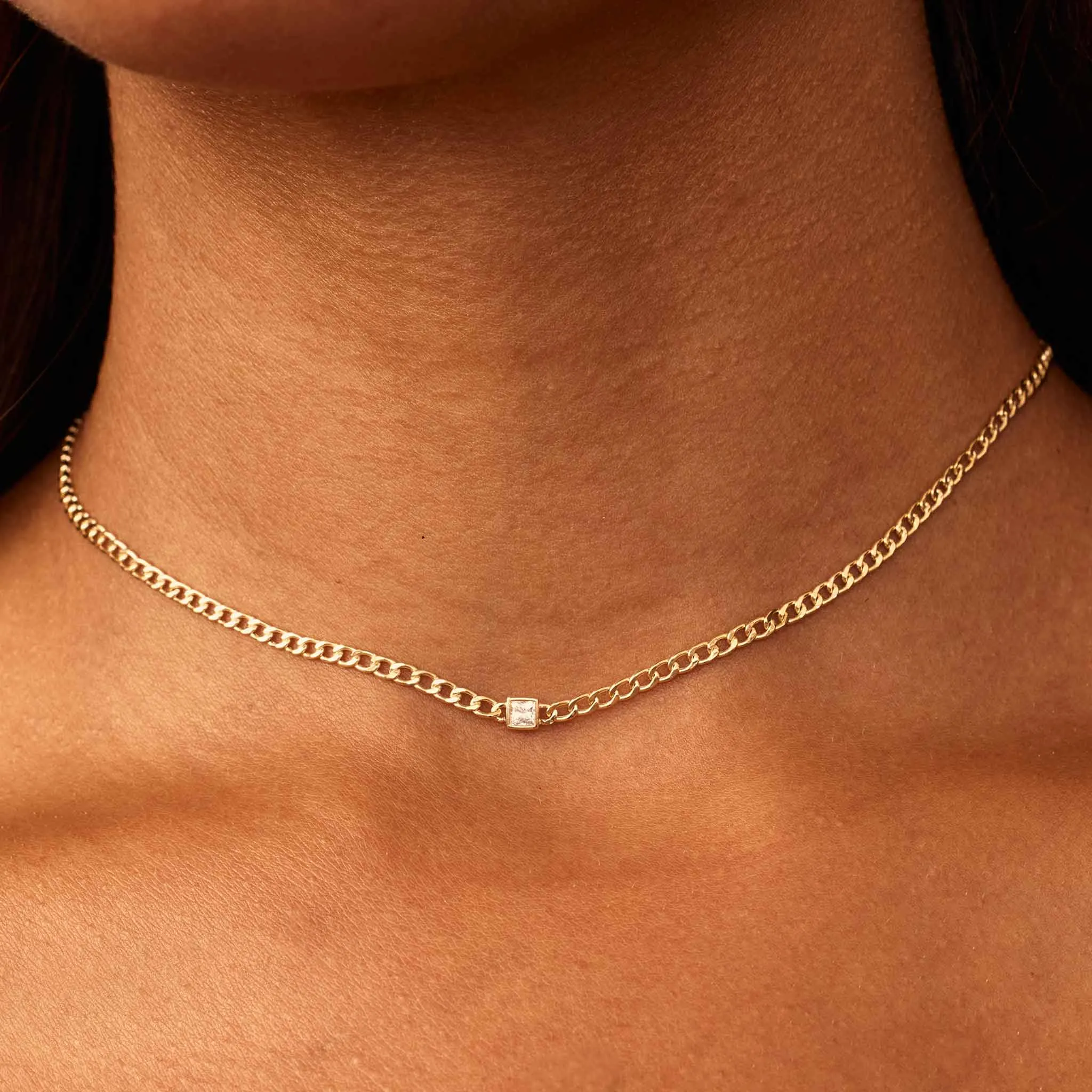 Dazzle Me Curb Choker Necklace