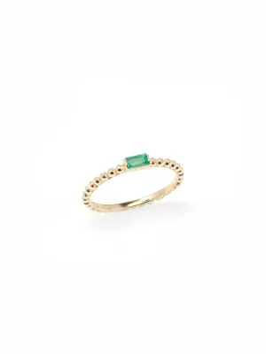 Dew Drop Baguette Stackable Ring