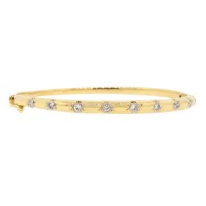 Diamond & 14k Gold Bangle Bracelet