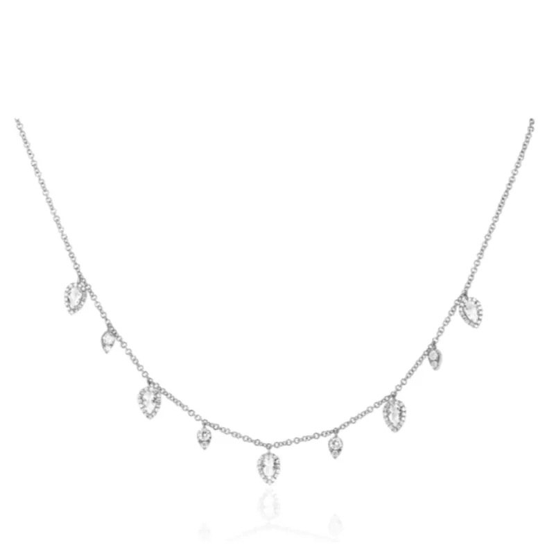 Diamond & White Quartz Ultimate Teardrop Necklace