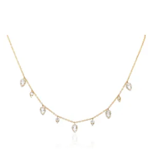 Diamond & White Quartz Ultimate Teardrop Necklace