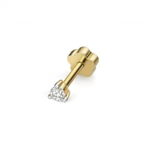 Diamond Jewellery 9ct Gold Diamond Cartilage 3Claw Single Stud ED910