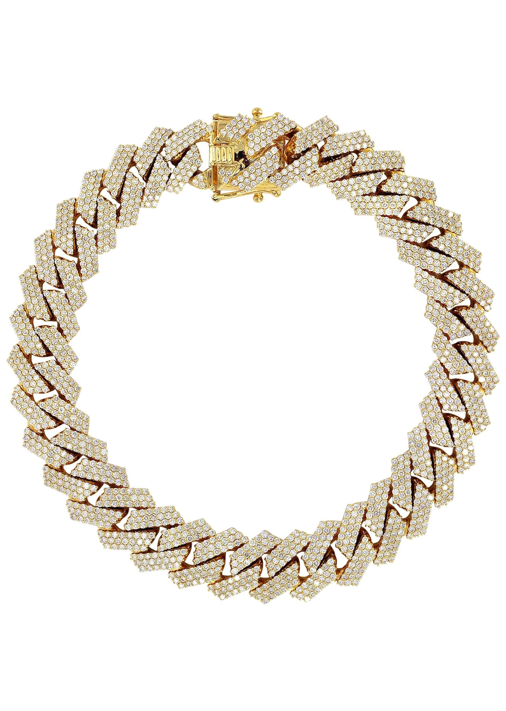 Diamond Miami Cuban Link Prong Bracelet ( 17 MM )