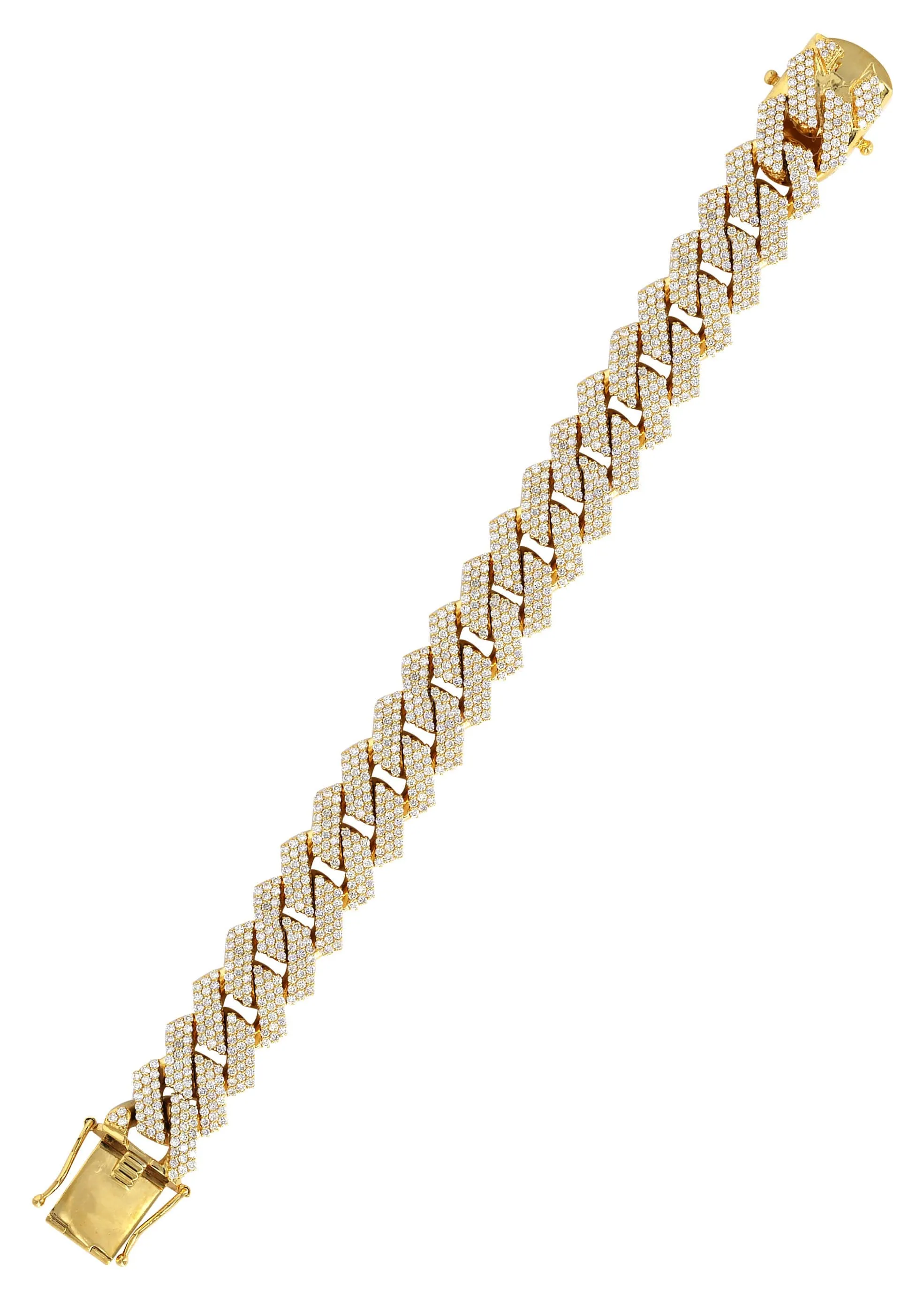 Diamond Miami Cuban Link Prong Bracelet ( 17 MM )