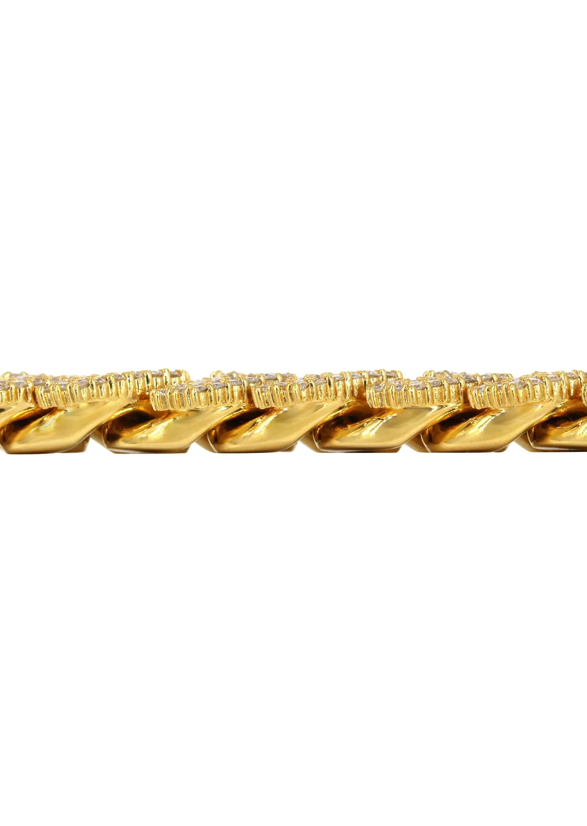 Diamond Miami Cuban Link Prong Bracelet ( 17 MM )