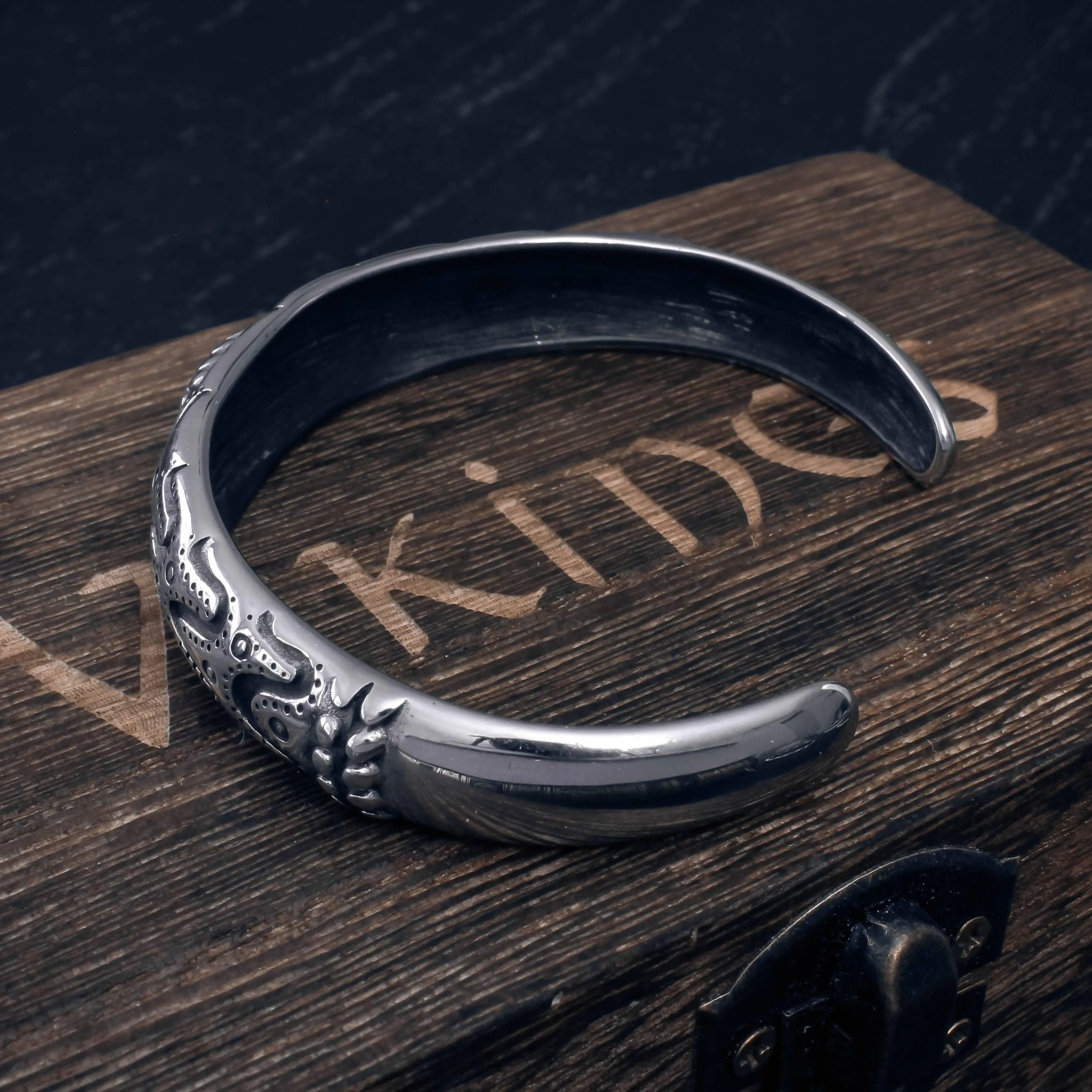 Draupnir Ornaments Odin's Cuff Bangle - Stainless Steel