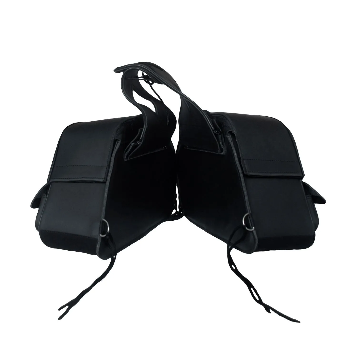 Dream Apparel Black No-Stud Motorcycle Saddlebag