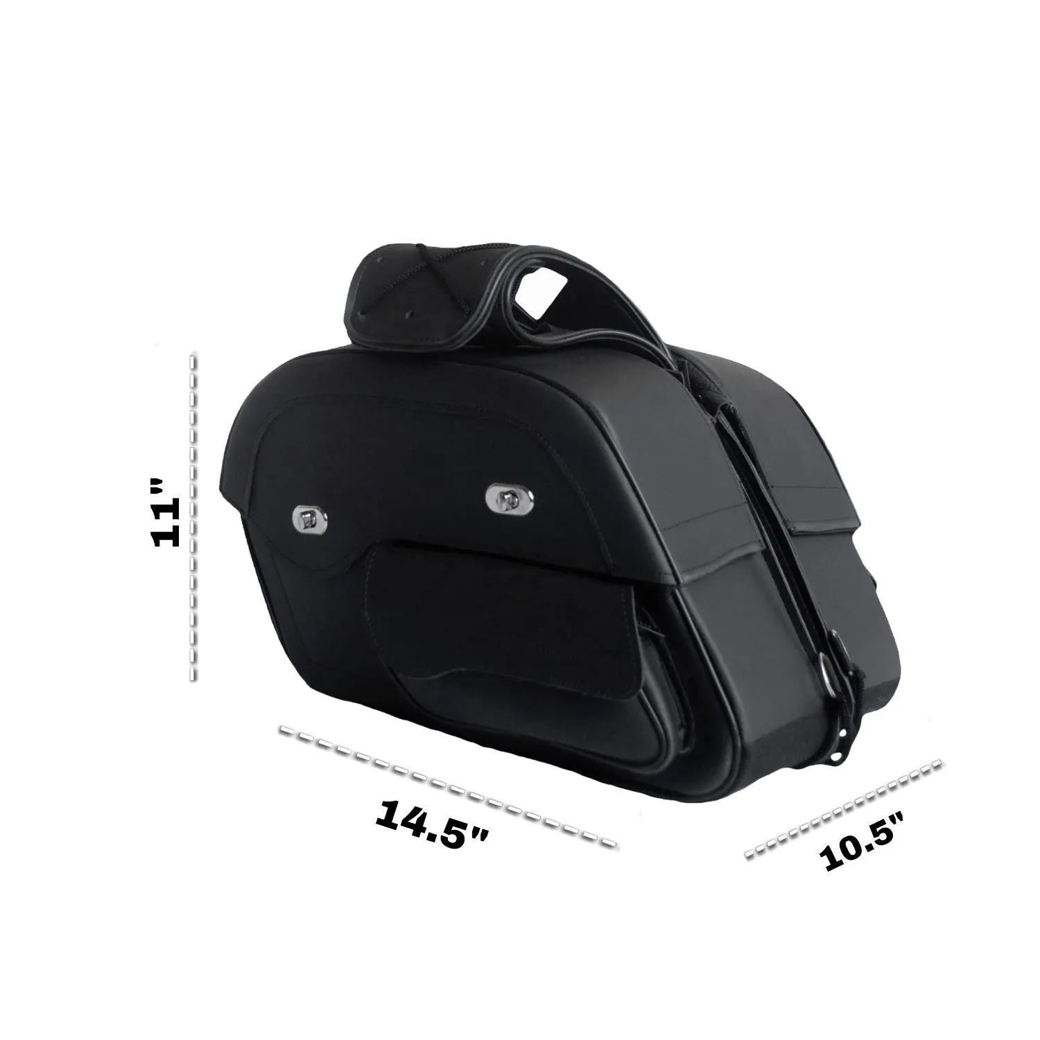 Dream Apparel Black No-Stud Motorcycle Saddlebag