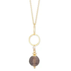 ella drop necklace with smoky quartz