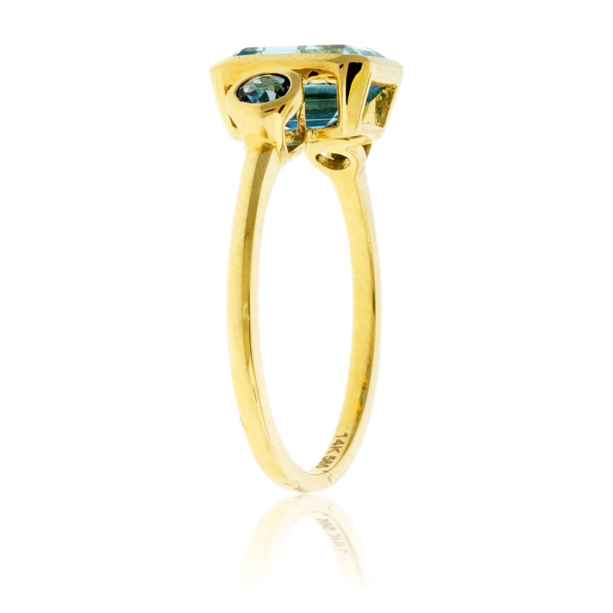 Emerald-Cut Blue Topaz & London Blue Topaz Accented Ring