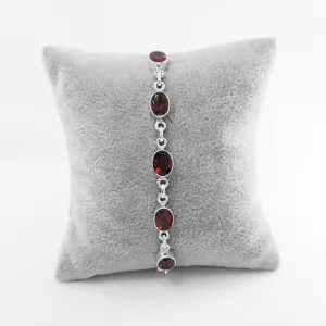 Faceted Garnet Stone Bracelet