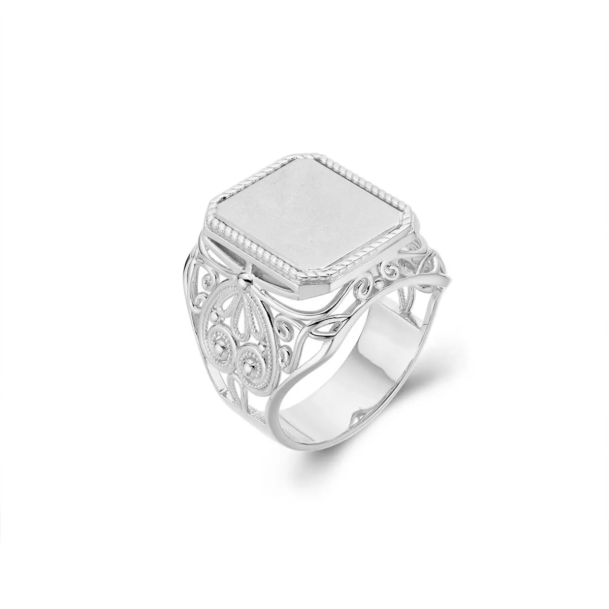 Fancy Spade Signet Style Ring