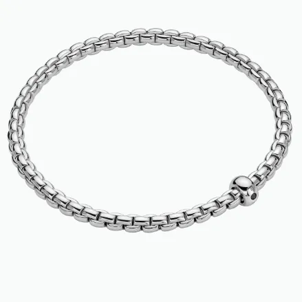 Fope Eka Collection 18k White Gold Flex'It Black Diamond Bracelet