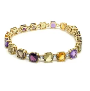 Gemstone 9ct Gold Tennis Bracelet