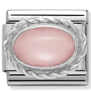 Gemstone - Pink Opaline Silver Charm