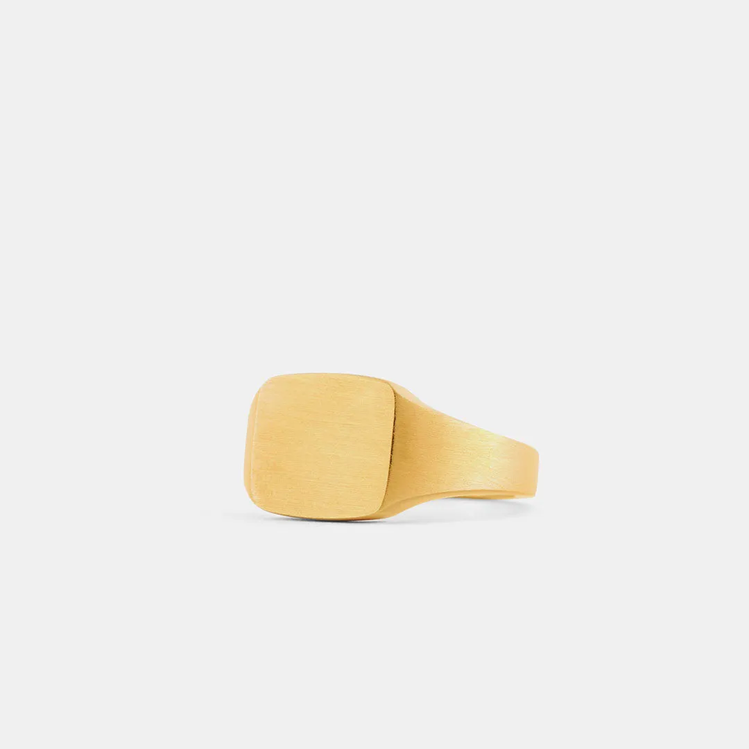 Gold Brushed Cushion Ring