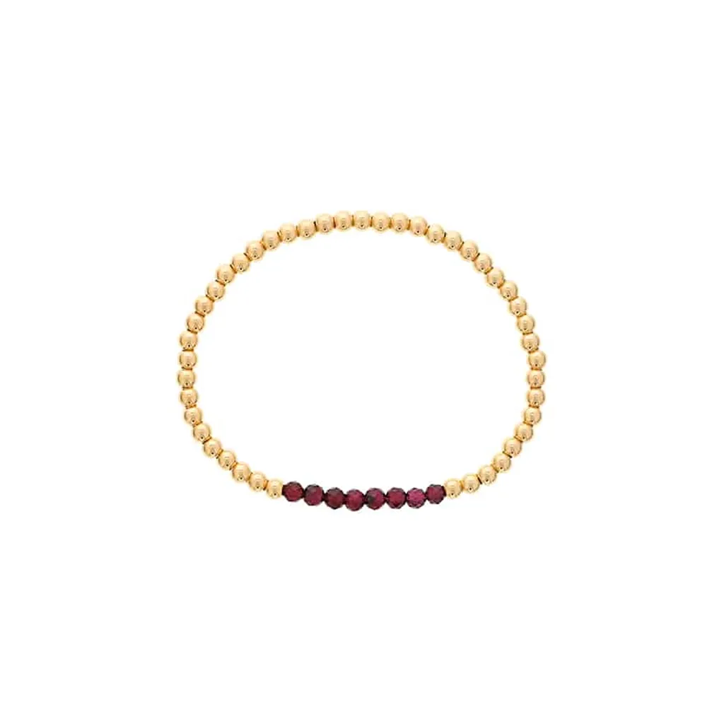 Gold Filled Garnet Bead Stretch Bracelet by Dee Berkley