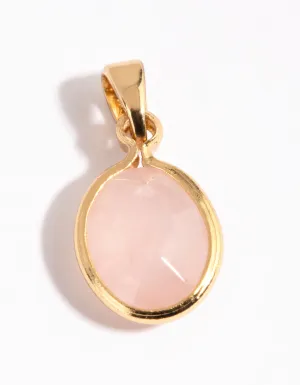 Gold Plated Rose Quartz Charm