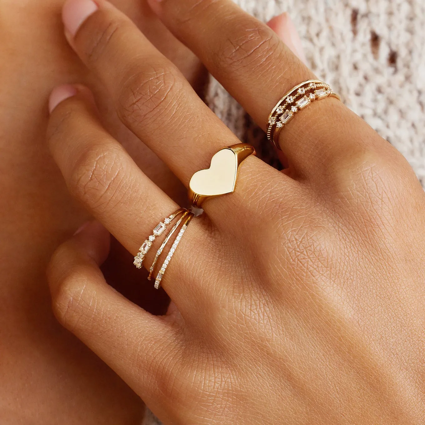 Gorjana Louise Heart Signet Ring