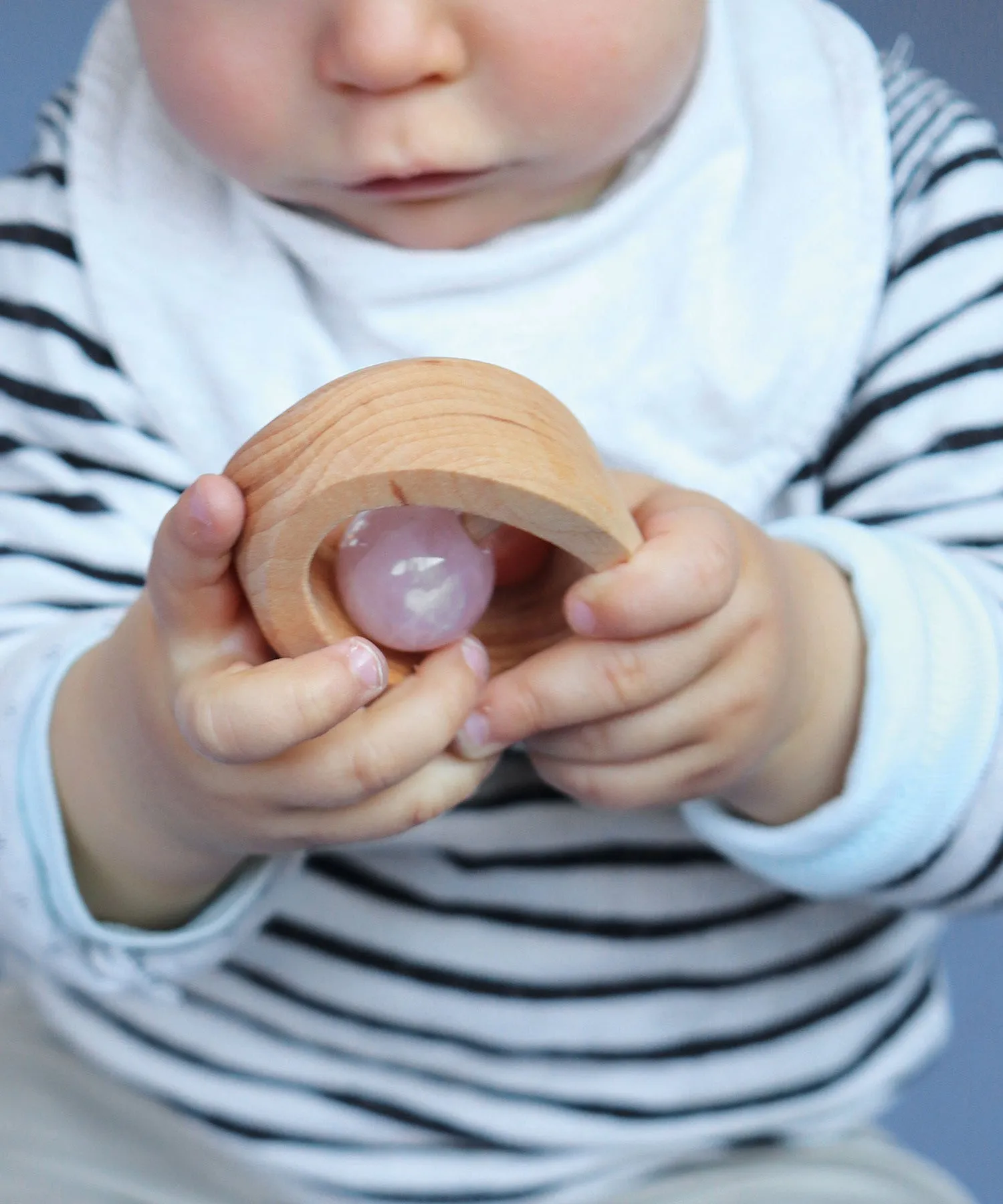 Grimm's Rose Quartz Baby Rattle