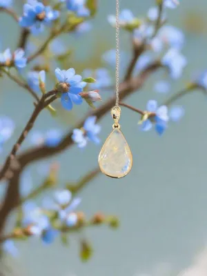 Hand Crafted Moonstone Pendant Set In Sterling Silver