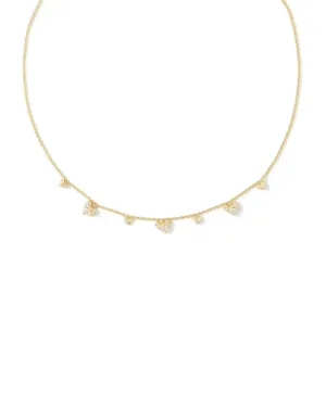 Haven Heart Crystal Choker Necklace Gold - White Crystal