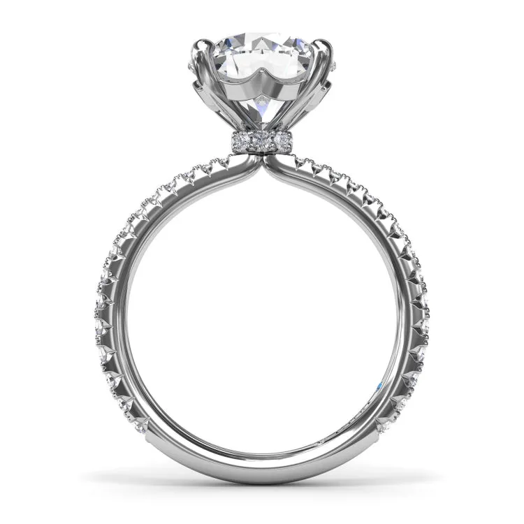 Hidden Halo Diamond Engagement Ring