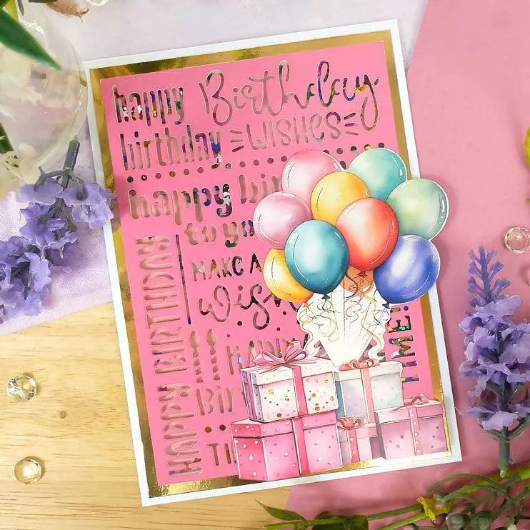 Hunkydory Moonstone Dies - Birthday Wishes Background Panel