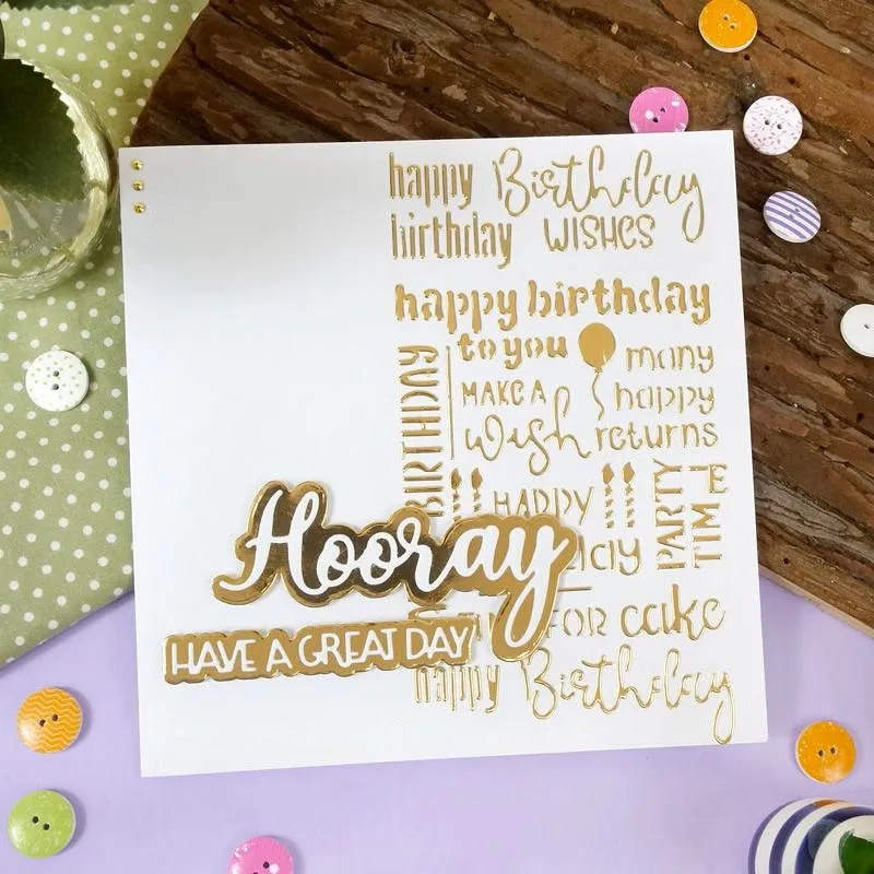 Hunkydory Moonstone Dies - Birthday Wishes Background Panel