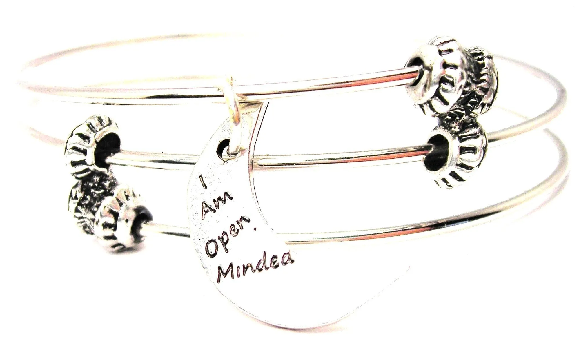 I Am Open Minded Triple Style Expandable Bangle Bracelet