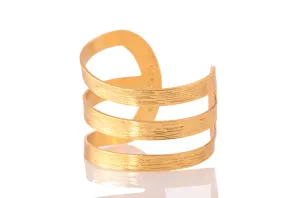 Karine Sultan Asymmetrical Double Cut-Out Cuff - Gold