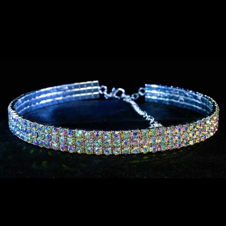 KBG 3 Row Rhinestone Chokers