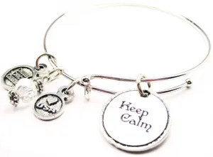 Keep Calm Circle Expandable Bangle Bracelet