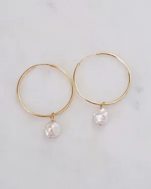 Keshi Pearl Hoop Earrings