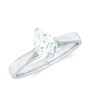 Lab Grown Diamond Teardrop Solitaire Ring