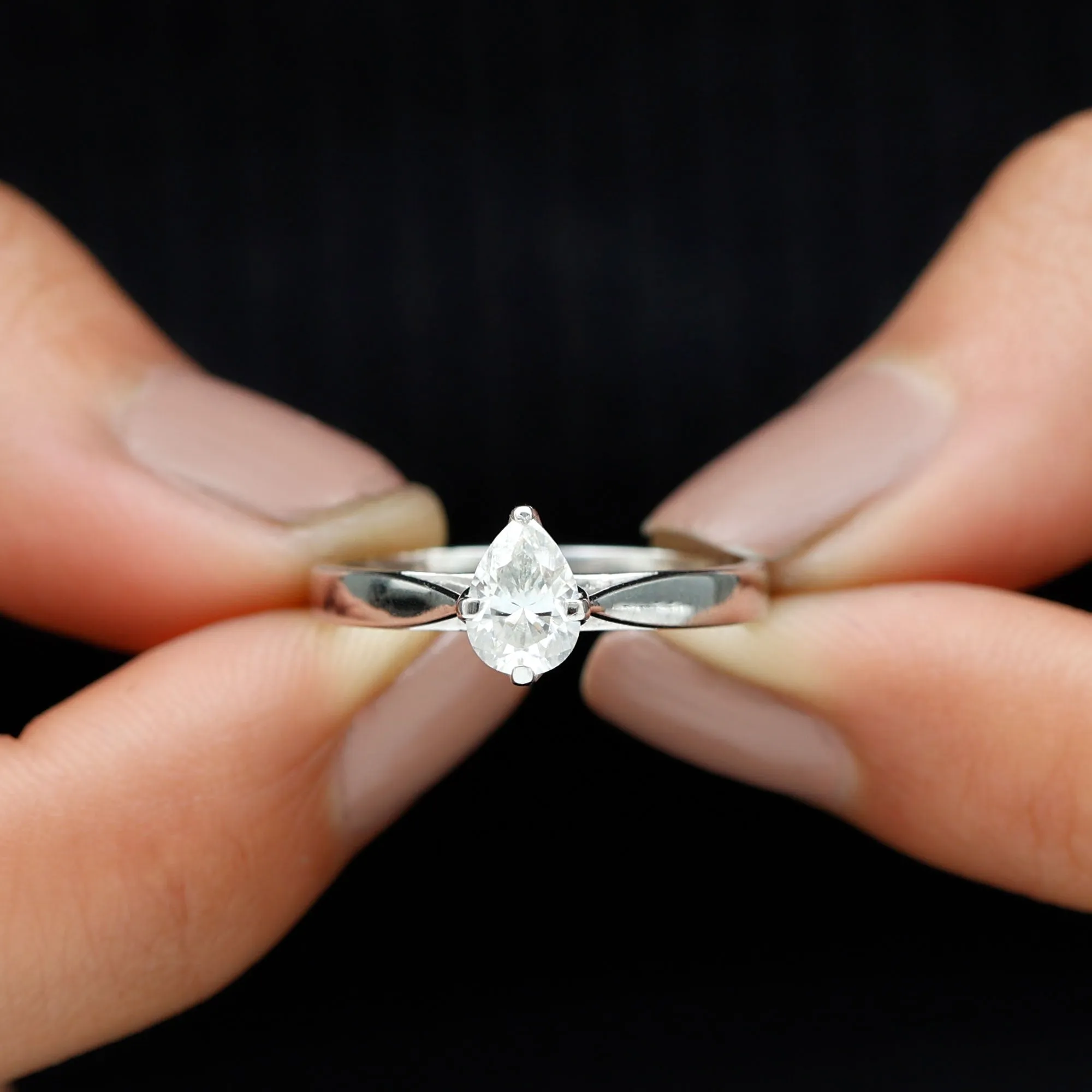 Lab Grown Diamond Teardrop Solitaire Ring
