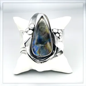 Labradorite Silver Cuff Bracelet